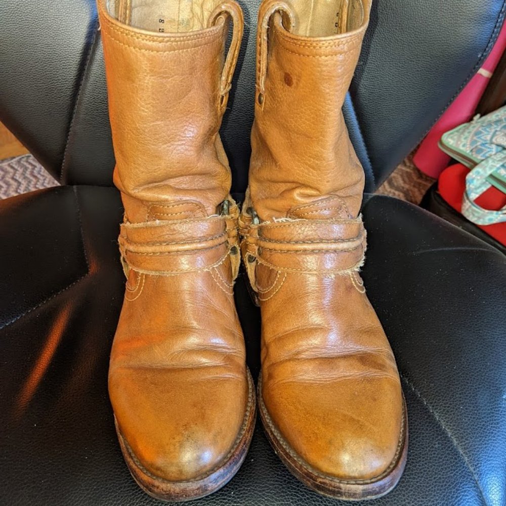 Frye Maxine Trapunto 8  Harness Boots